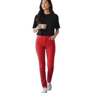 YOGA JEANS RED-ORANGE STRETCH DENIM JEAN PANTS 29